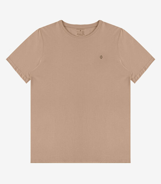 Camiseta Masculina Básica Meia Malha Diametro Marrom