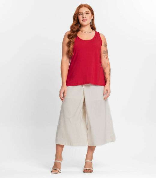 Regata Feminina Plus Size Secret Glam Vermelho
