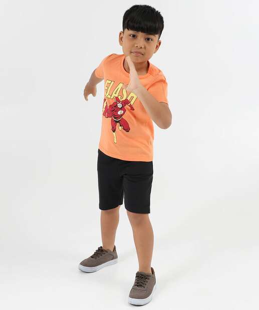 Camiseta Infantil Estampa Flash Warner Bros 4 a 10 Laranja 