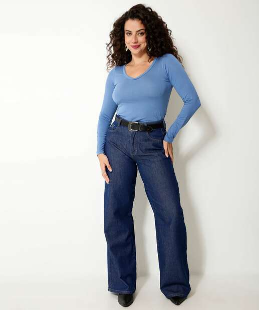 Blusa Feminina Básica Manga Longa 