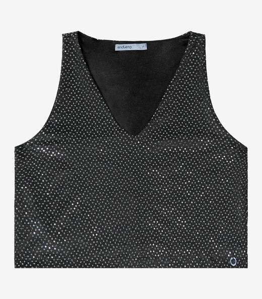 Regata Feminina Com Lantejoula Endless Preto