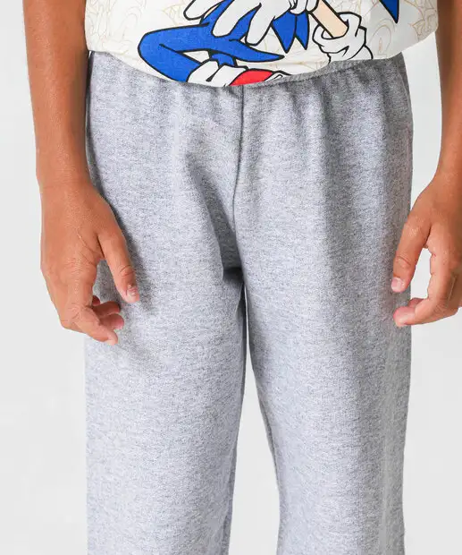 Calça Infantil Jogger Mescla Moletinho Marisa Tam 4 a 10 Cinza