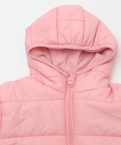 Jaqueta Infantil Puffer Capuz Tam 1 a 3 Marisa Rosa