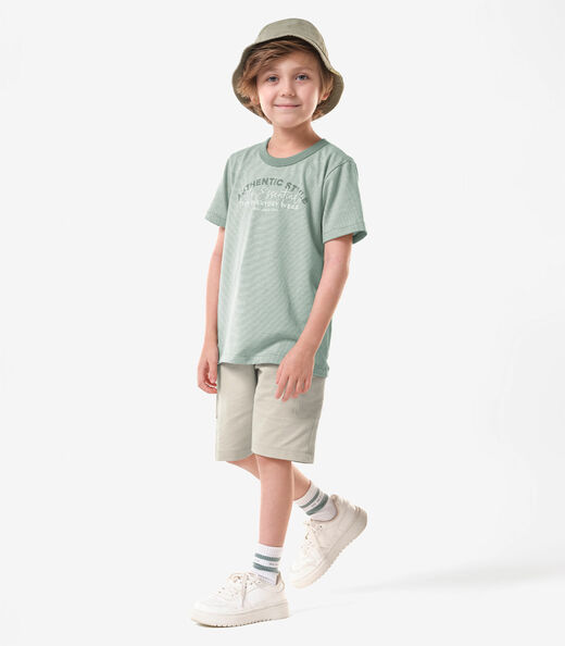Conjunto Infantil Camiseta Com Bermuda Trick Nick Verde