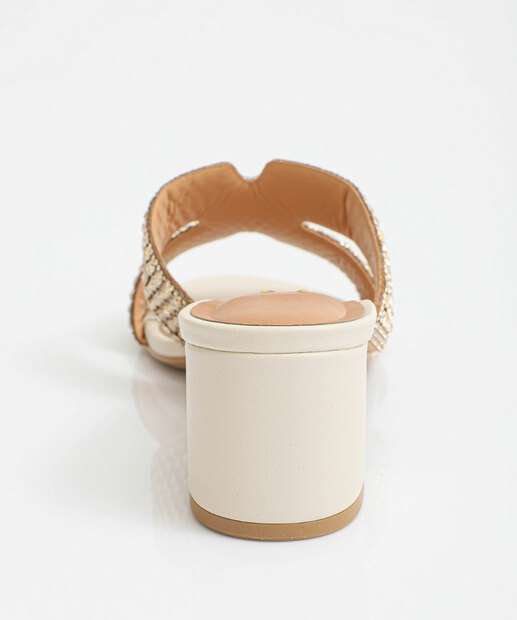 Tamanco Feminino Salto Grosso Strass Vizzano