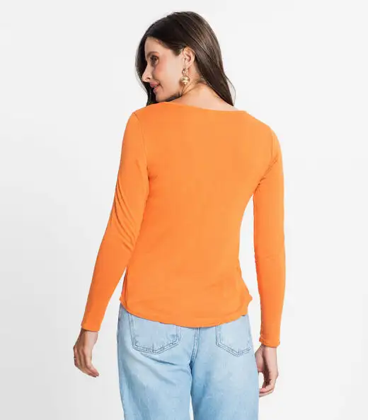 Blusa Feminina Manga Longa Rovitex Laranja