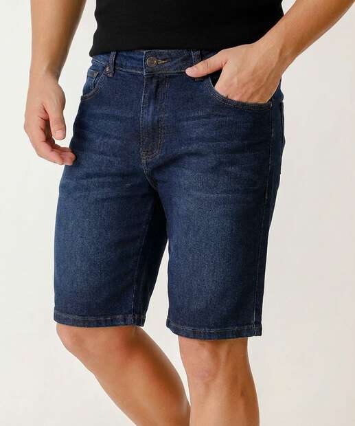 Bermuda Masculina Jeans Bolsos Jeans Azul