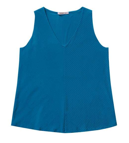 Regata Feminina Plus Size Secret Glam Azul