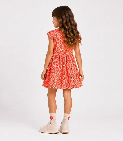 Vestido Infantil Feminino Jacquard Vegas Select Laranja