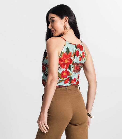 Blusa Feminina de Alça Infinita Cor Azul