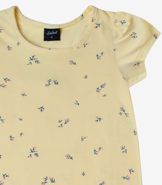 Vestido Infantil Estampado Select Amarelo