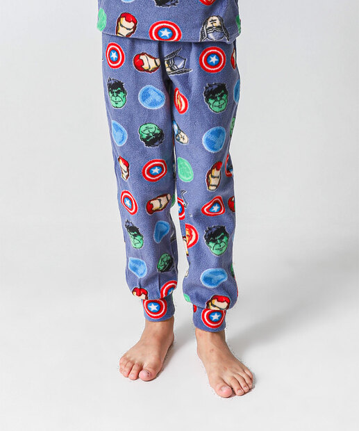 Pijama Infantil Super Heróis Marvel Tam 4 a 12 Azul