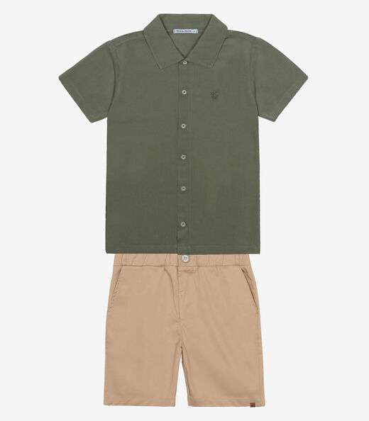 Conjunto Infantil Camisa Com Bermuda Trick Nick Verde