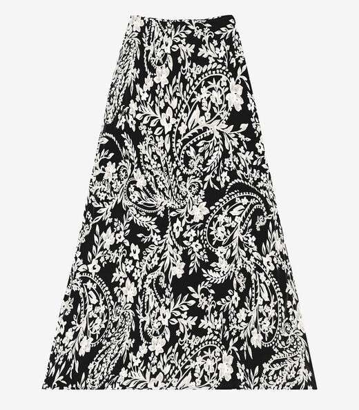 Saia Midi Viscose Khyara Feminina Endless Preto