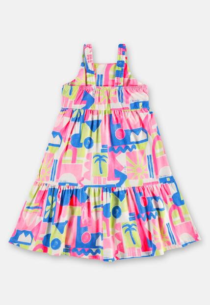 Vestido Midi Algodão Alças Up Baby