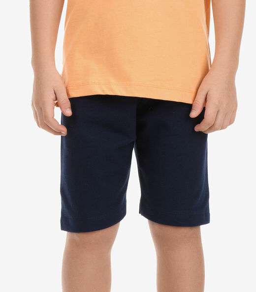 Conjunto Camiseta com Bermuda Menino Rovi Kids Laranja