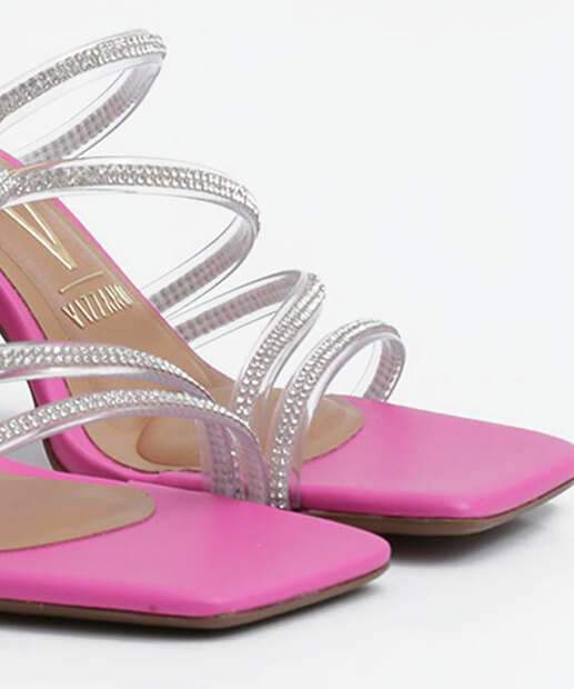 Tamanco Feminino Salto Grosso Strass Vizzano 