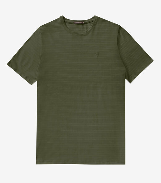 Camiseta Masculina Cotton Listrado Diametro Verde