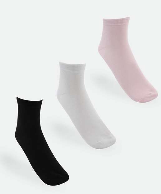 Image_Kit 3 Pares Meias Cano Curto Feminina Esportiva Marisa 