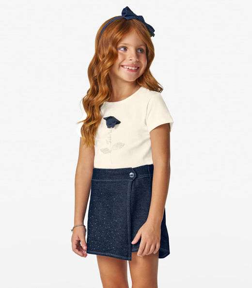 Image_Conjunto Infantil Blusa com Shorts Saia Trick Nick Off White