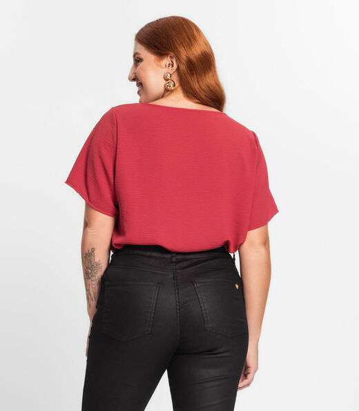 Blusa Feminina Plus Size Secret Glam Vermelho