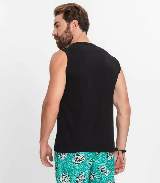 Regata Masculina Básica Rovitex Preto