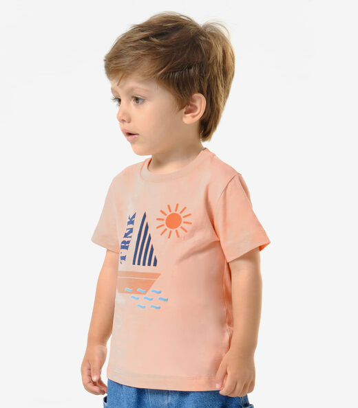 Conjunto Infantil  Camiseta Com Bermuda Trick Nick Rosa