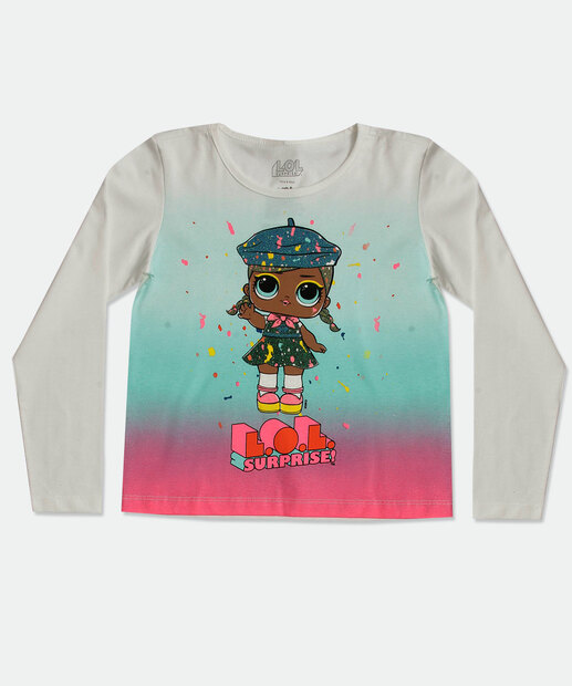 Camiseta Infantil Manga Longa Estampada Lol Tam 4 a 10