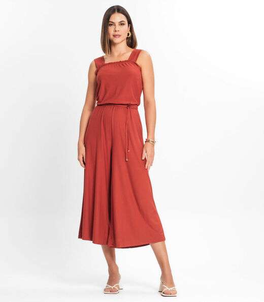 Macacão Pantacourt Feminino Rovitex Laranja