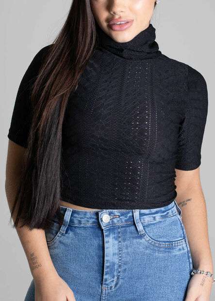 Cropped Sawary Preto - 277336