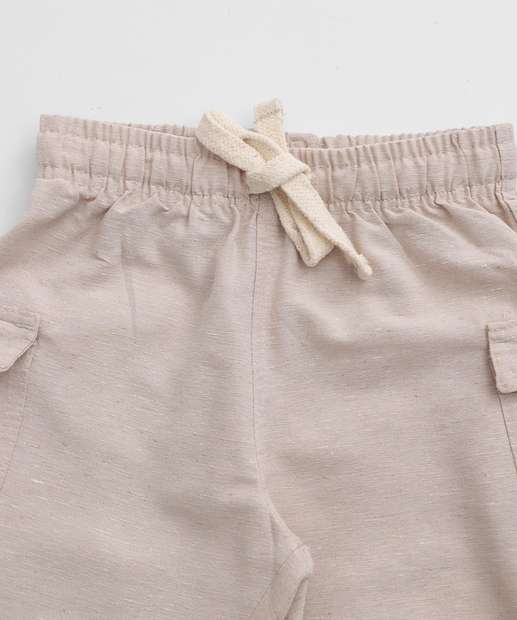 Bermuda Infantil Textura Cargo MR Tam 1 a 3