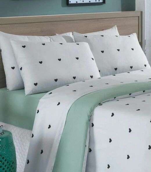 Jogo De Cama Queen Coração 4 Peças Lar E Lazer Branco