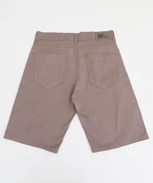 Bermuda Masculina Slim Sarja Bege 