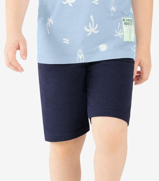 Conjunto Infantil Machão Com Bermuda Rovi Kids Azul