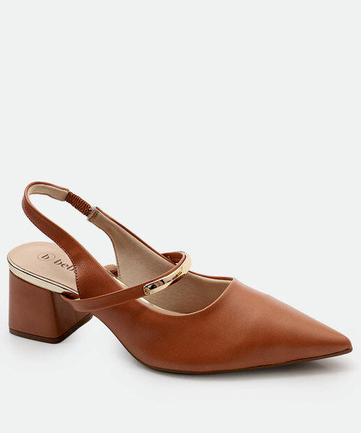 Image_Scarpin Feminino Slingback Salto Grosso Bebecê Marrom