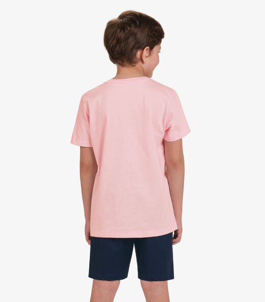 Conjunto Camiseta com Bermuda Menino Trick Nick Rosa