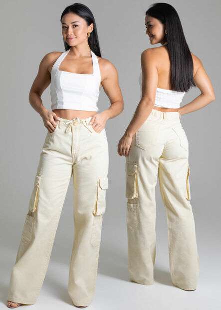 Calça Sarja Sawary Wide Leg - 278672