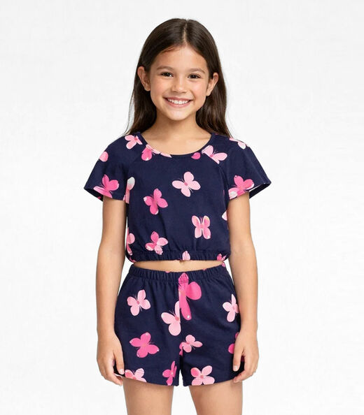 Image_Conjunto Infantil Menina Blusa E Short Select Azul