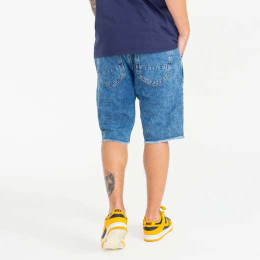 Bermuda Jeans Rock e Soda Masculina Skinny Barra Mordida