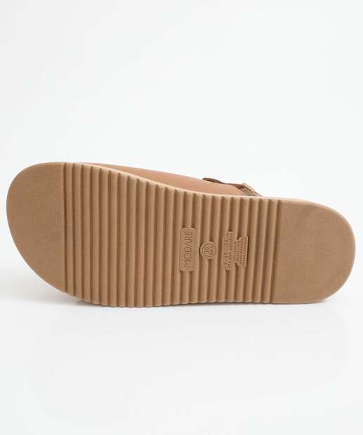 Sandália Flatform Feminina Fivela Modare Caramelo
