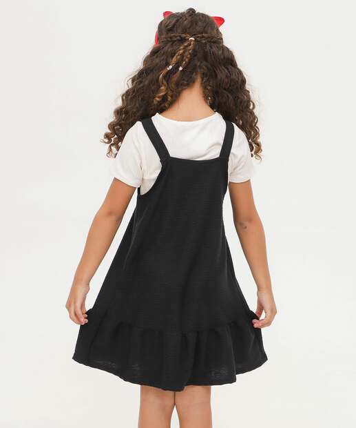 Vestido Sobreposição Infantil Babado Marisa Tam 4 a 10