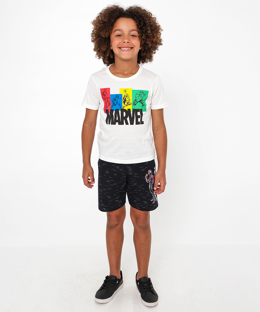 Camiseta Infantil Vingadores Marvel Tam 4 a 10 Off White