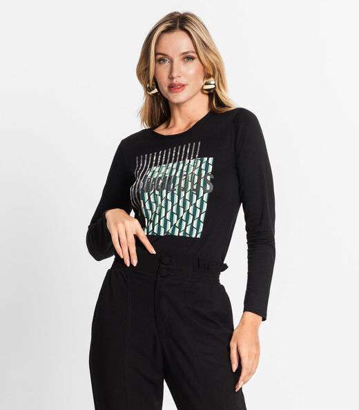 Blusa Feminina Manga Longa Endless Preto