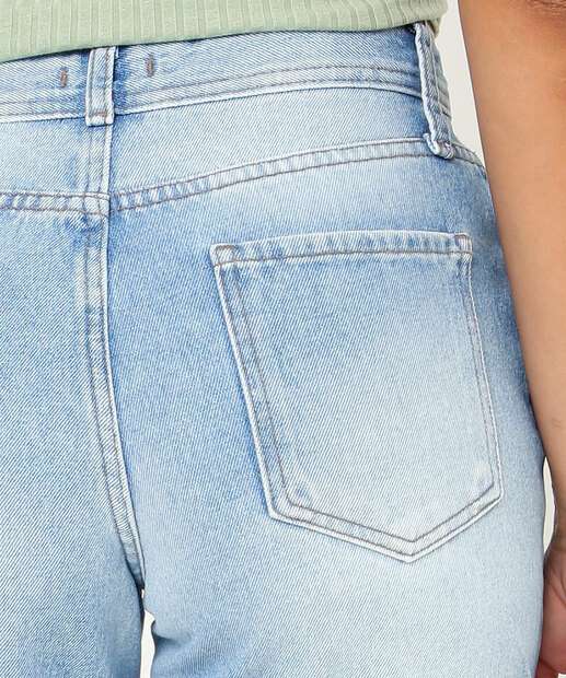Bermuda Jeans Feminina Destroyed Barra Dobrada Marisa