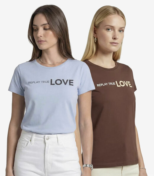 Image_Kit 2 Blusas Femininas Cotton Com Estampa Infinita Cor Sortidas