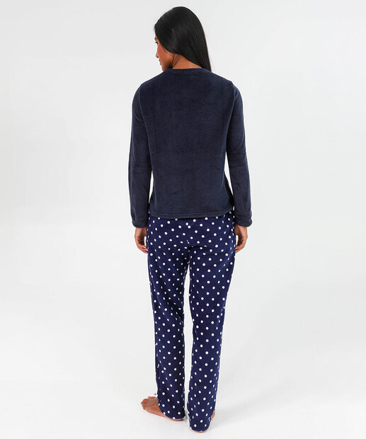 Pijama Feminino Longo Snoopy Marinho