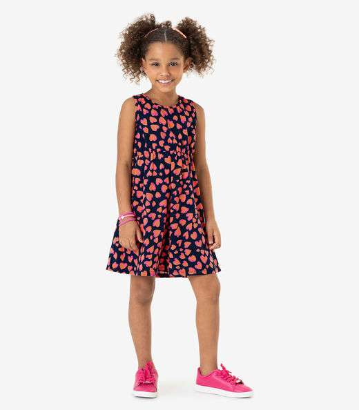 Vestido Infantil Estampado Rovi Kids Azul