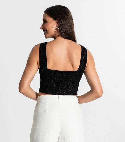 Regata Feminina com Brilho Select Preto