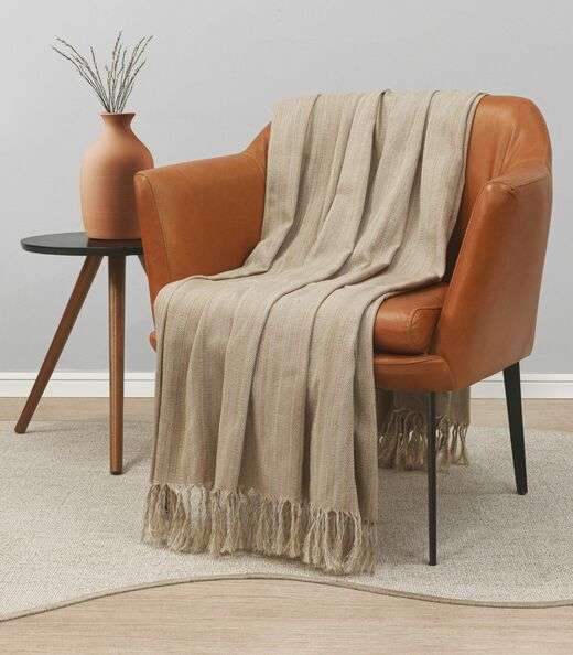 Image_Manta Para Sofá 1,70m x 1,40m Rustica Adomes Bege