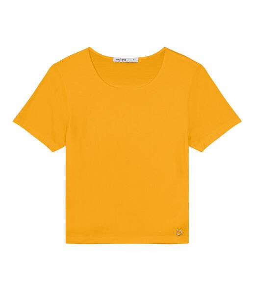 Blusa De Viscotorcion Básica Feminina Endless Amarelo